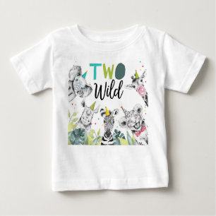T-shirt Pour Bébé Animaux de fête Deux Safari Garçons sauvages Anniv