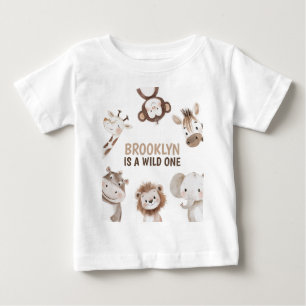 T-shirt Pour Bébé Animaux de Safari 1er Anniversaire