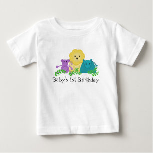 T-shirt Pour Bébé Animaux de zoo 1er anniversaire de bébé