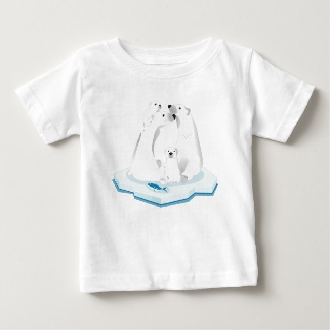 T-shirt Pour Bébé Animaux en voie de disparition - Ours polaire (Devant)