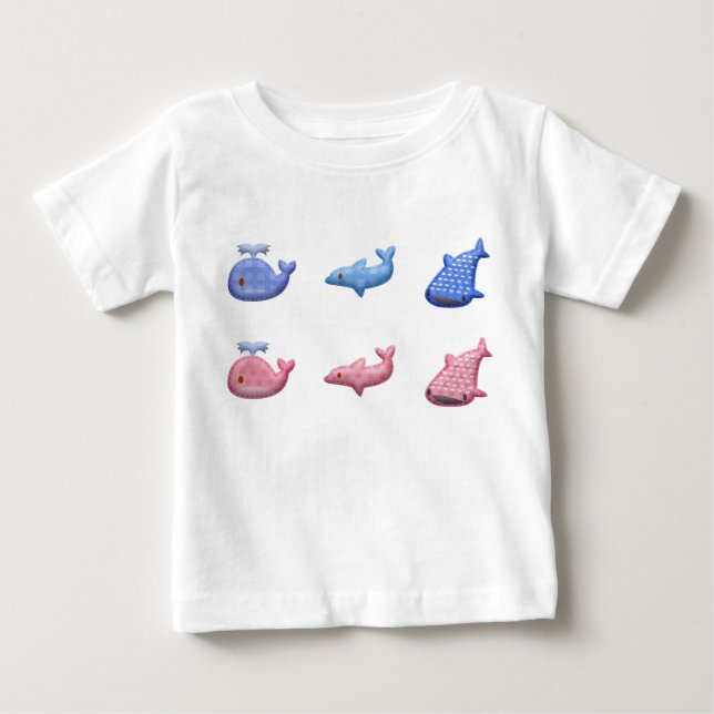 T-shirt Pour Bébé Animaux marins de Kawaii (Devant)