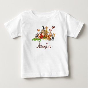 T-shirt Pour Bébé Animaux personnalisés de l'enfant