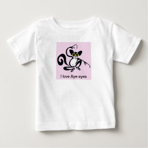 T-shirt Pour Bébé Animaux sauvages - J'aime Aye-ayes - Faune - Rose