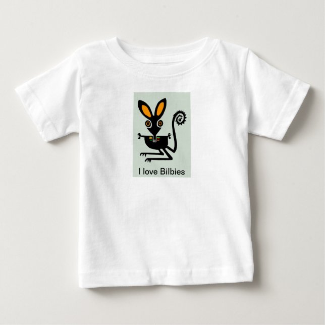 T-shirt Pour Bébé Animaux sauvages - J'aime BILBIES - Marsupial- (Devant)