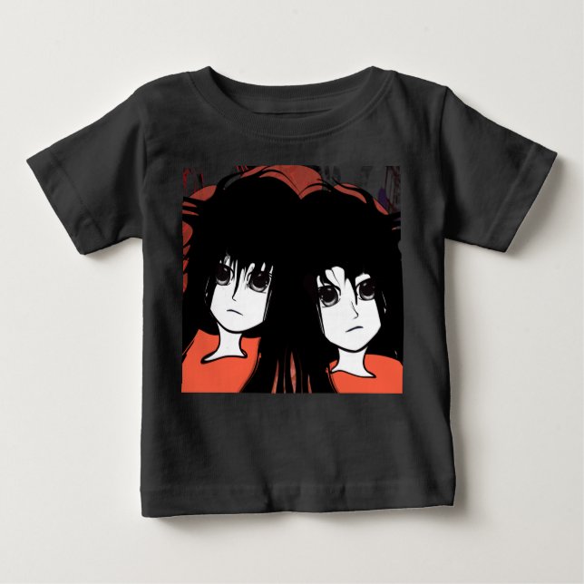 T-shirt Pour Bébé Anime Twins (Devant)