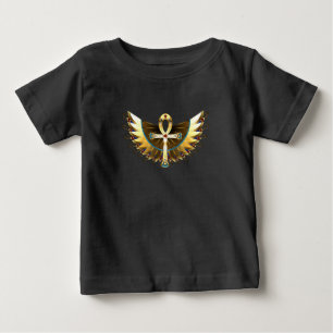 T-shirt Pour Bébé Ankh or avec ailes