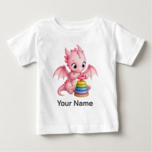T-shirt Pour Bébé Anneaux empilables personnalisés de bébé dragon ro