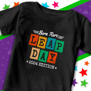T-shirt Pour Bébé Année bissextile 2024 Naissance Rare 2024 Jour bis