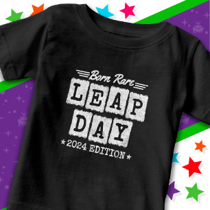 T-shirt Pour Bébé Année bissextile 2024 Naissance Rare 2024 Jour bis