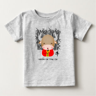 T-shirt Pour Bébé Année chinoise du boeuf Petit Ox mou