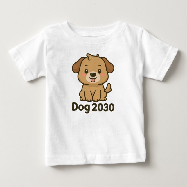 T-shirt Pour Bébé Année du Chien 2030 (Devant)