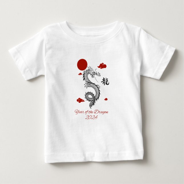 T-shirt Pour Bébé Année du Dragon 2024 (Devant)