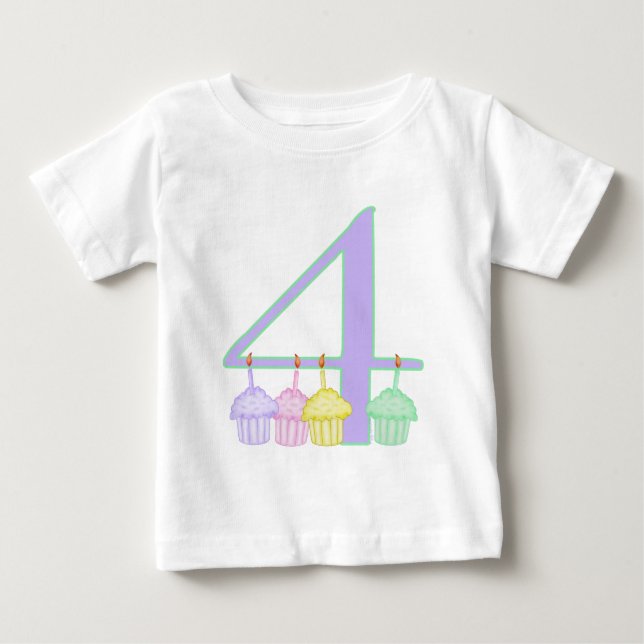 T-shirt Pour Bébé Anniversaire 4 ans (Devant)