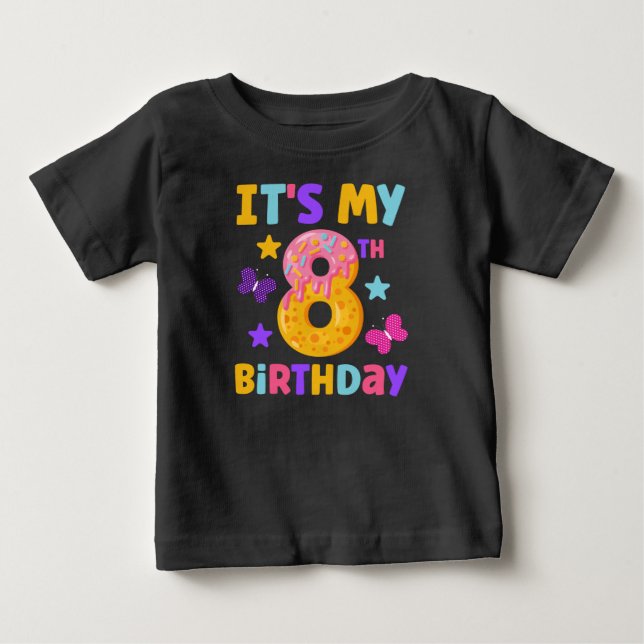 T-shirt Pour Bébé Anniversaire 8 ans (Devant)