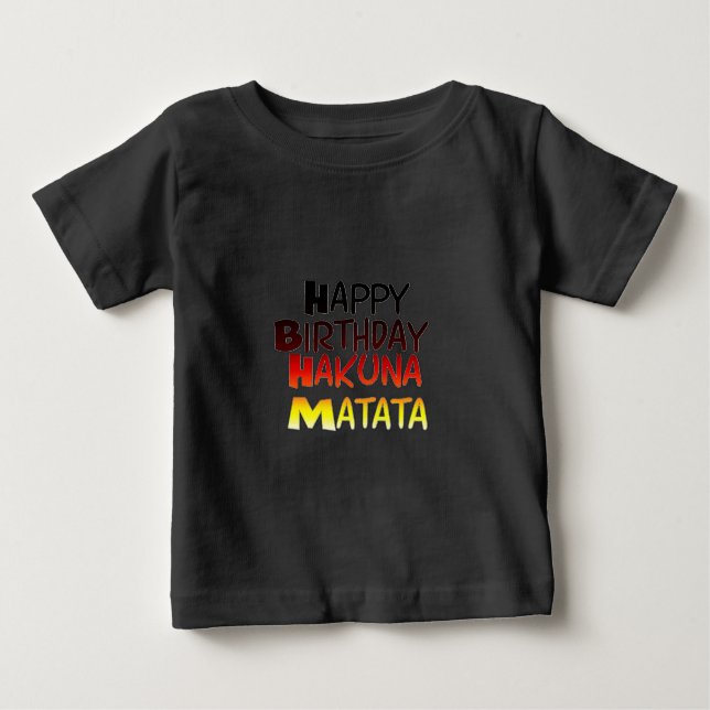 T-shirt Pour Bébé Anniversaire allemand Hakuna Matata Art Imprimer (Devant)
