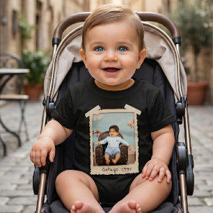 T-shirt Pour Bébé Anniversaire avec photo vintage personnalisée