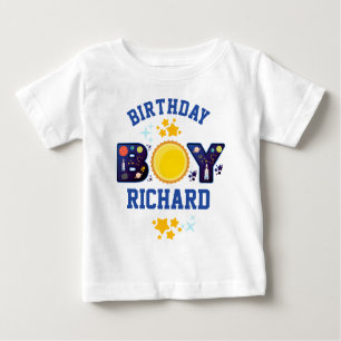 T-shirt Pour Bébé Anniversaire Boy Space   Planètes Galaxy