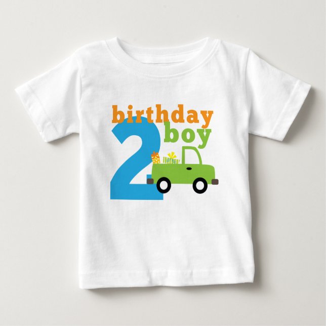 T-shirt Pour Bébé Anniversaire Boy Truck 2 (Devant)