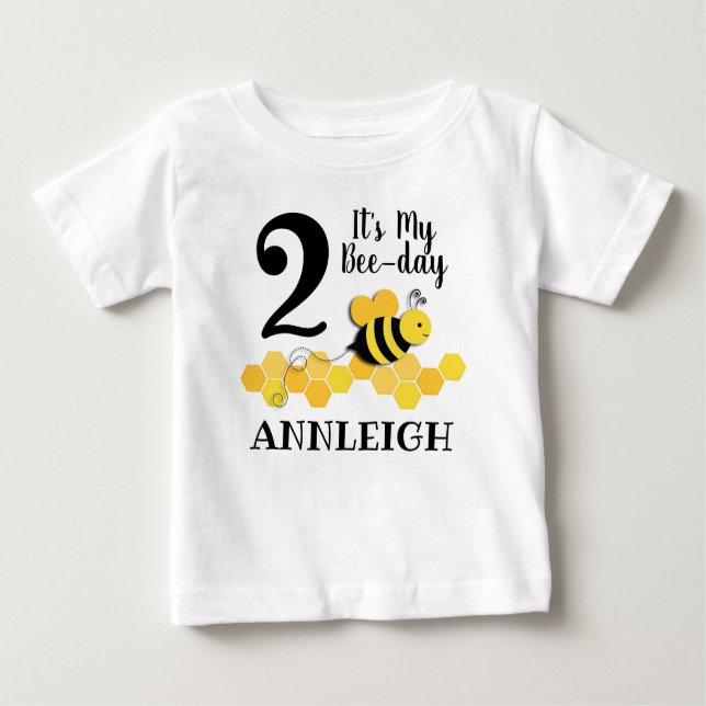 T-shirt Pour Bébé Anniversaire d'Abeille-Jour de miel (Devant)