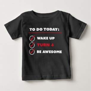 T-shirt Pour Bébé Anniversaire de 4 ans pour faire la liste