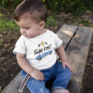 T-shirt Pour Bébé Anniversaire de course de voiture rapide deux
