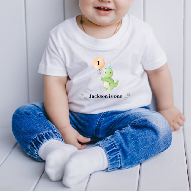 T-shirt Pour Bébé Anniversaire de Cute Dinosaur (Cute Dino T Shirt for kids Birthday)
