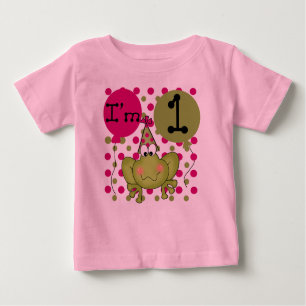 T-shirt Pour Bébé Anniversaire de grenouille de filles premier