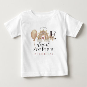 T-shirt Pour Bébé Anniversaire de la Fille arc-en-ciel ONEderful
