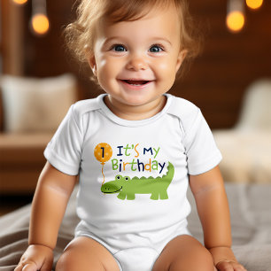 T-shirt Pour Bébé Anniversaire de l'Alligator mignon
