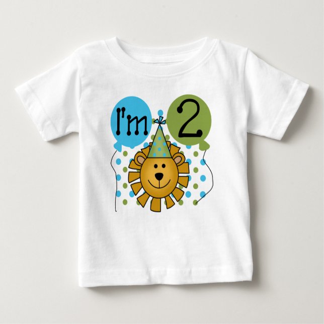 T-shirt Pour Bébé Anniversaire de lion (Devant)