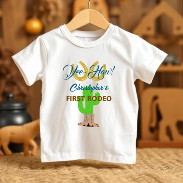 T-shirt Pour Bébé Anniversaire de Rodéo de Cowboy Occidental (Créateur téléchargé)