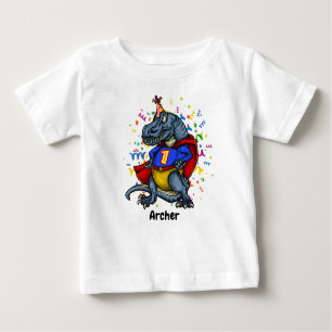 T-shirt Pour Bébé Anniversaire de super héros de T-Rex ęr