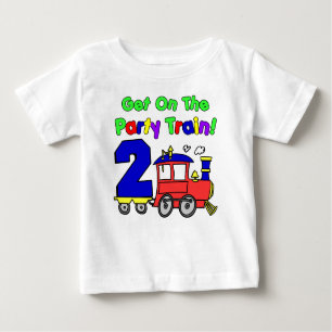 T-shirt Pour Bébé Anniversaire de train de partie deuxième