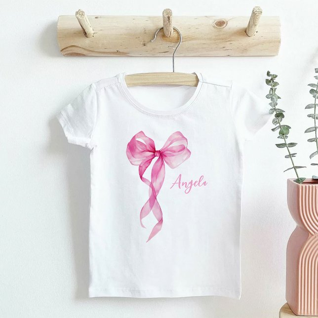 T-shirt Pour Bébé Anniversaire des filles de Bow rose (Créateur téléchargé)