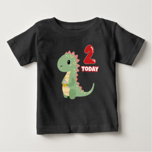 T-shirt Pour Bébé Anniversaire Dino 2 aujourd'hui
