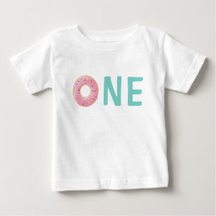 T-shirt Pour Bébé Anniversaire d'invitation de l'âge un de beignet