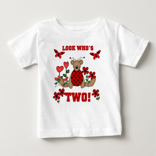 T-shirt Pour Bébé Anniversaire d'ours de coccinelle 2ème (Devant)