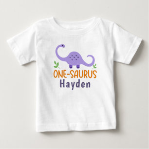 T-shirt Pour Bébé Anniversaire du dinosaure à un saurus personnalis