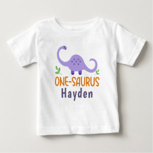 T-shirt Pour Bébé Anniversaire du dinosaure à un saurus personnalisa