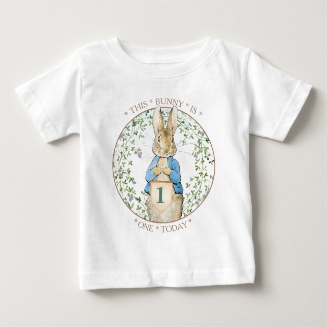 T-shirt Pour Bébé Anniversaire du lapin classique (Devant)