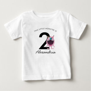 T-shirt Pour Bébé Anniversaire du Petit Monstre Rose   N'importe que