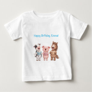 T-shirt Pour Bébé Anniversaire d'un animal de la ferme