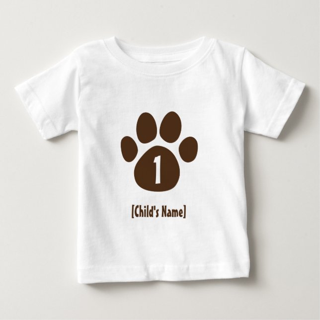 T-shirt Pour Bébé Anniversaire Empreinte de patte (Devant)