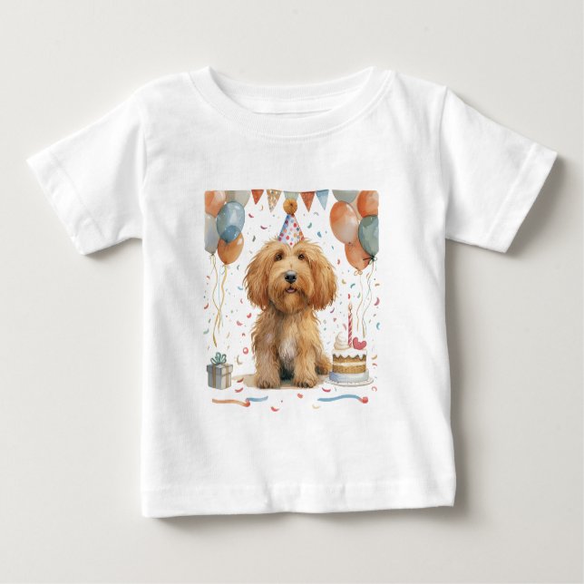 T-shirt Pour Bébé Anniversaire Goldendoodle Chien (Devant)