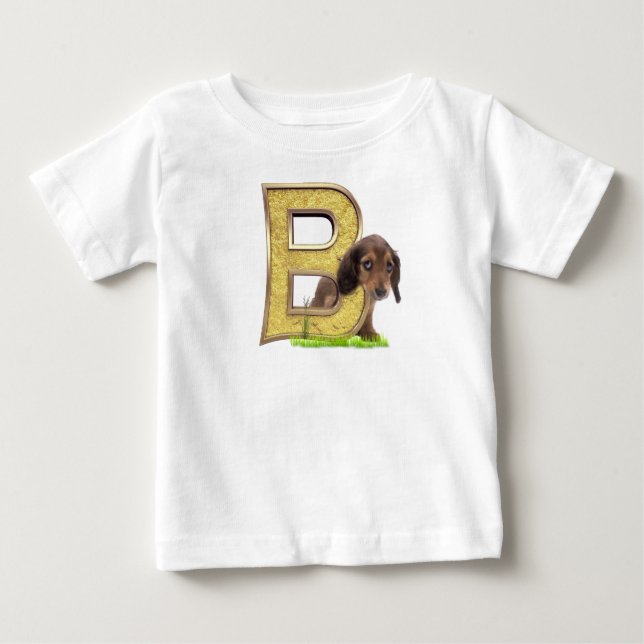 T-shirt Pour Bébé Anniversaire - Monogramme majuscule - lettre B (Devant)