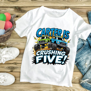 T-shirt Pour Bébé Anniversaire Monster Truck - Fête de voiture de co
