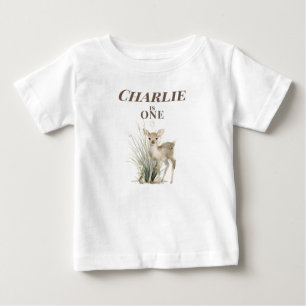T-shirt Pour Bébé Anniversaire personnalisé 1 an de Cerf