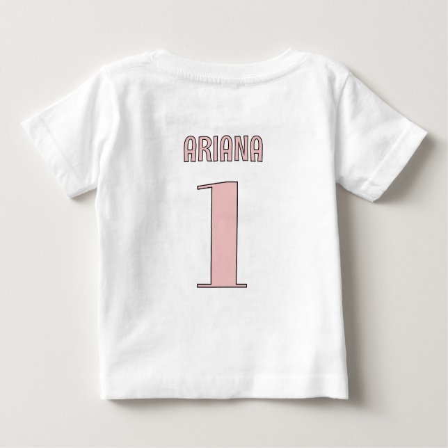 T-shirt Pour Bébé Anniversaire Personnalisé Rose Une Oie Ridicule Pr (Dos)