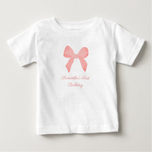 T-shirt Pour Bébé Anniversaire rose En vichy rose rose