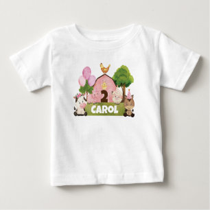 T-shirt Pour Bébé Anniversaire rose personnalisé